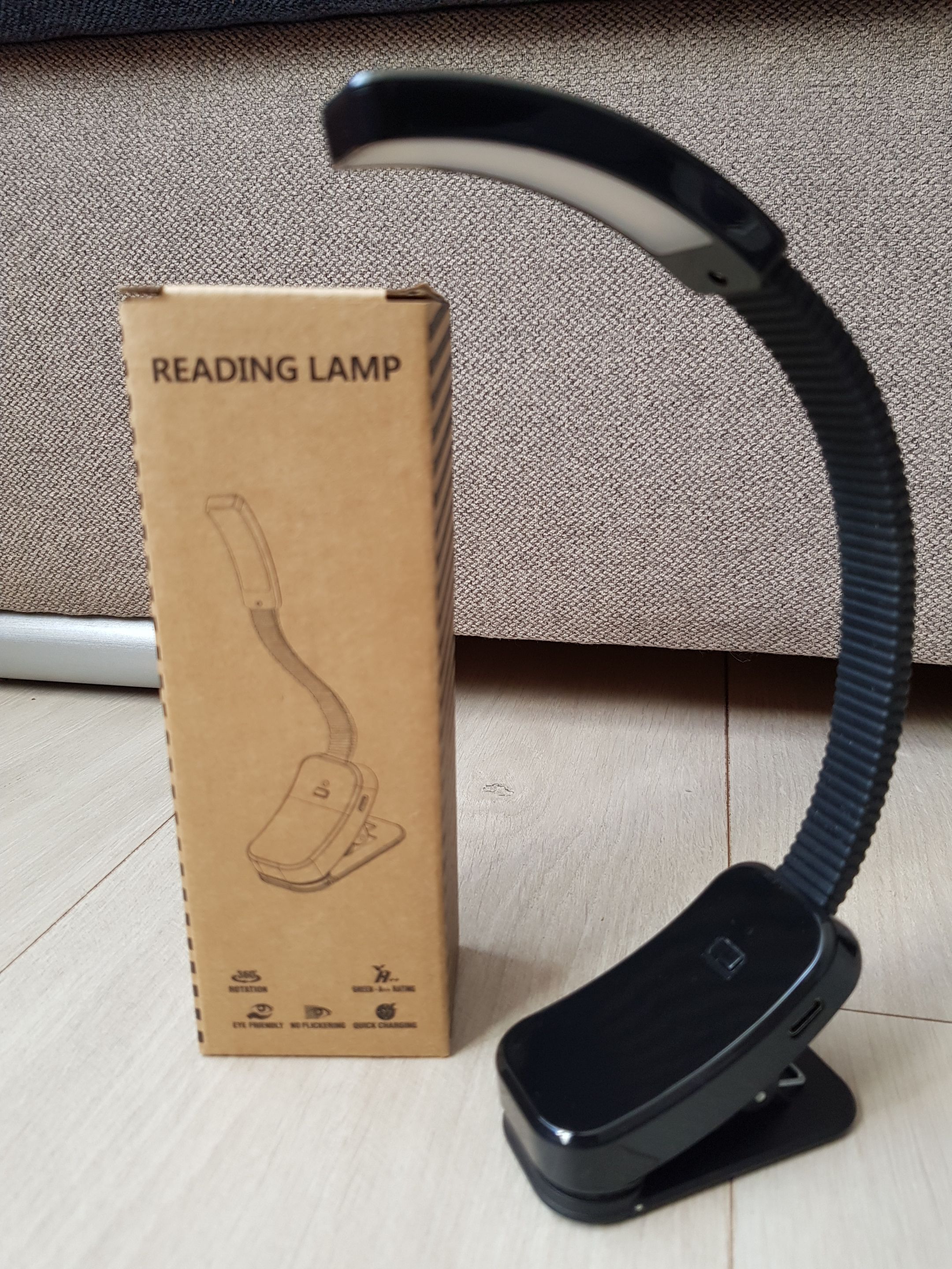 Lampička bez modrého světla - Lampička na čtení s klipem bez modrého světla