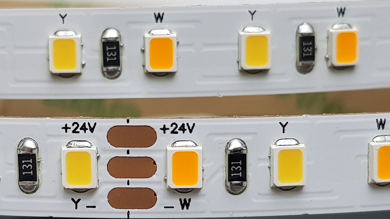 Biodynamické světlo speciální denní a večerní spektrum - Biodynamické světlo - CCT led pásek s dvěma typy čipů