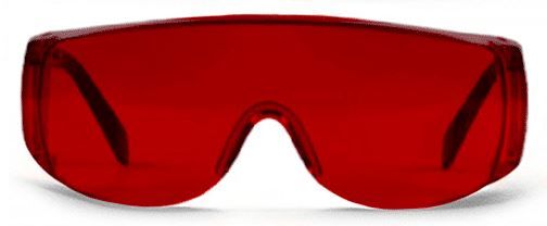 Biostimulační světlo pro ošetření kožních potíží - Ochranné sytě červené vínové brýle